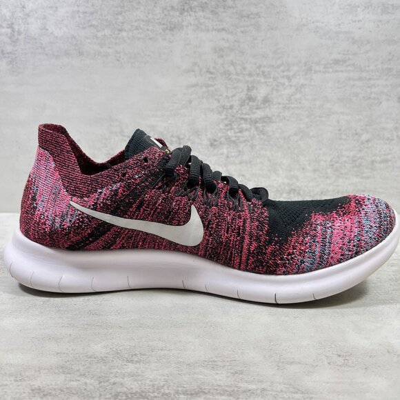 Nike Free RN Flyknit Running Shoes - Women's Size 7.5 - Red Black - Picture 2 of 10